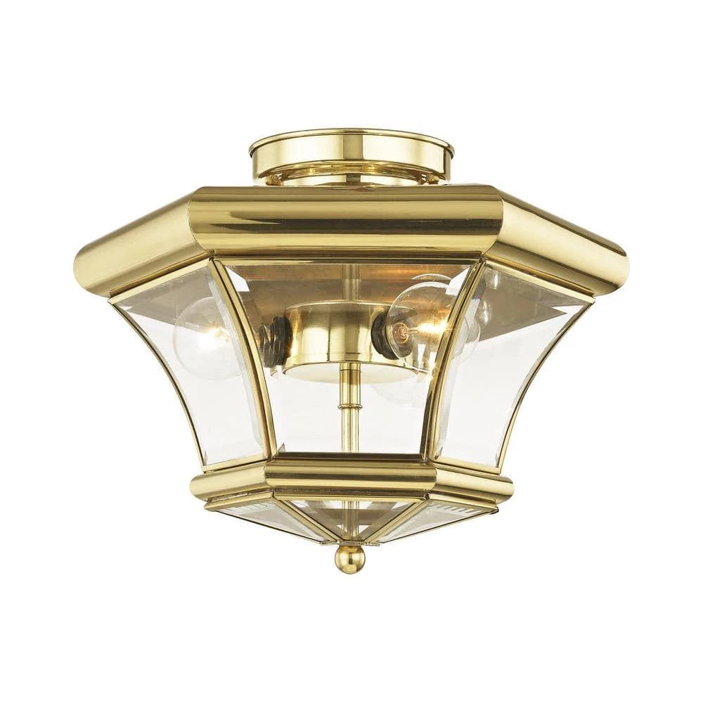 Monterey 3 Light Polished Brass Semi Flush Mount by Livex Lighting 1 Monterey 3 Light Polished Brass Semi Flush Mount by Livex Lighting