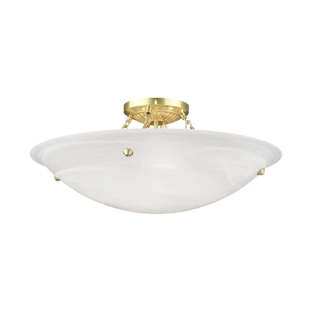 Oasis 4 Light Polished Brass Flush Mount by Livex Lighting 9 Oasis 4 Light Polished Brass Flush Mount by Livex Lighting - Image 9