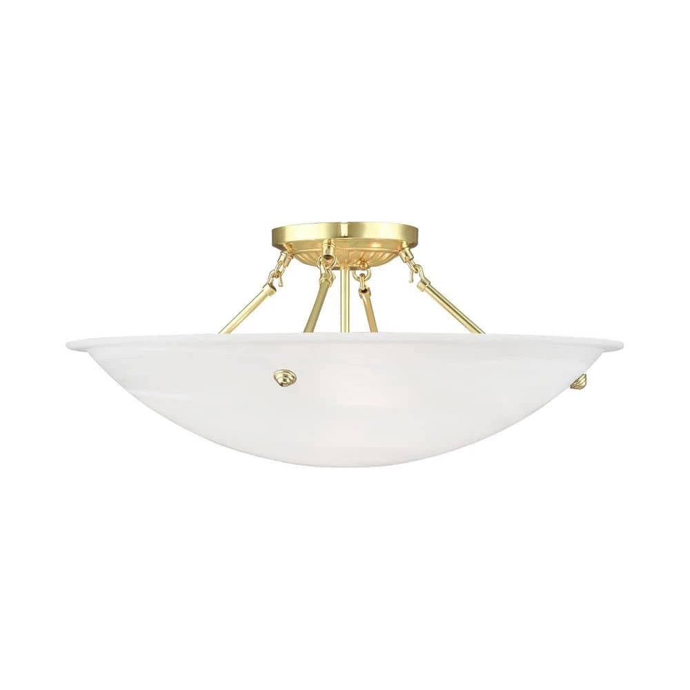 Oasis 4 Light Polished Brass Flush Mount by Livex Lighting 1 Oasis 4 Light Polished Brass Flush Mount by Livex Lighting