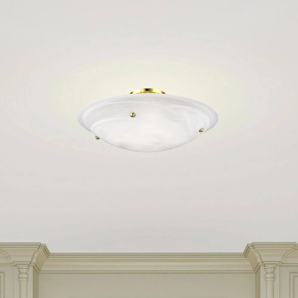 Oasis 4 Light Polished Brass Flush Mount by Livex Lighting 4 Oasis 4 Light Polished Brass Flush Mount by Livex Lighting - Image 4