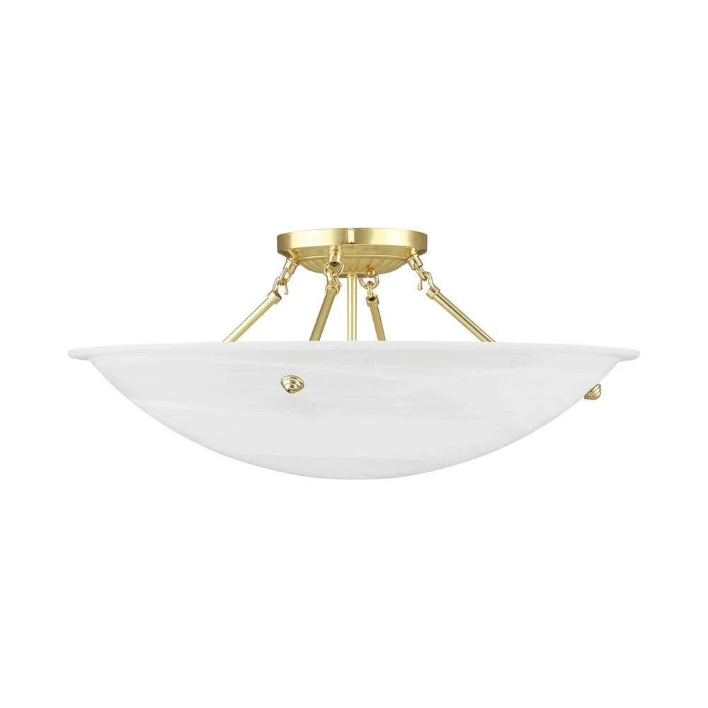 Oasis 4 Light Polished Brass Flush Mount by Livex Lighting 7 Oasis 4 Light Polished Brass Flush Mount by Livex Lighting - Image 7