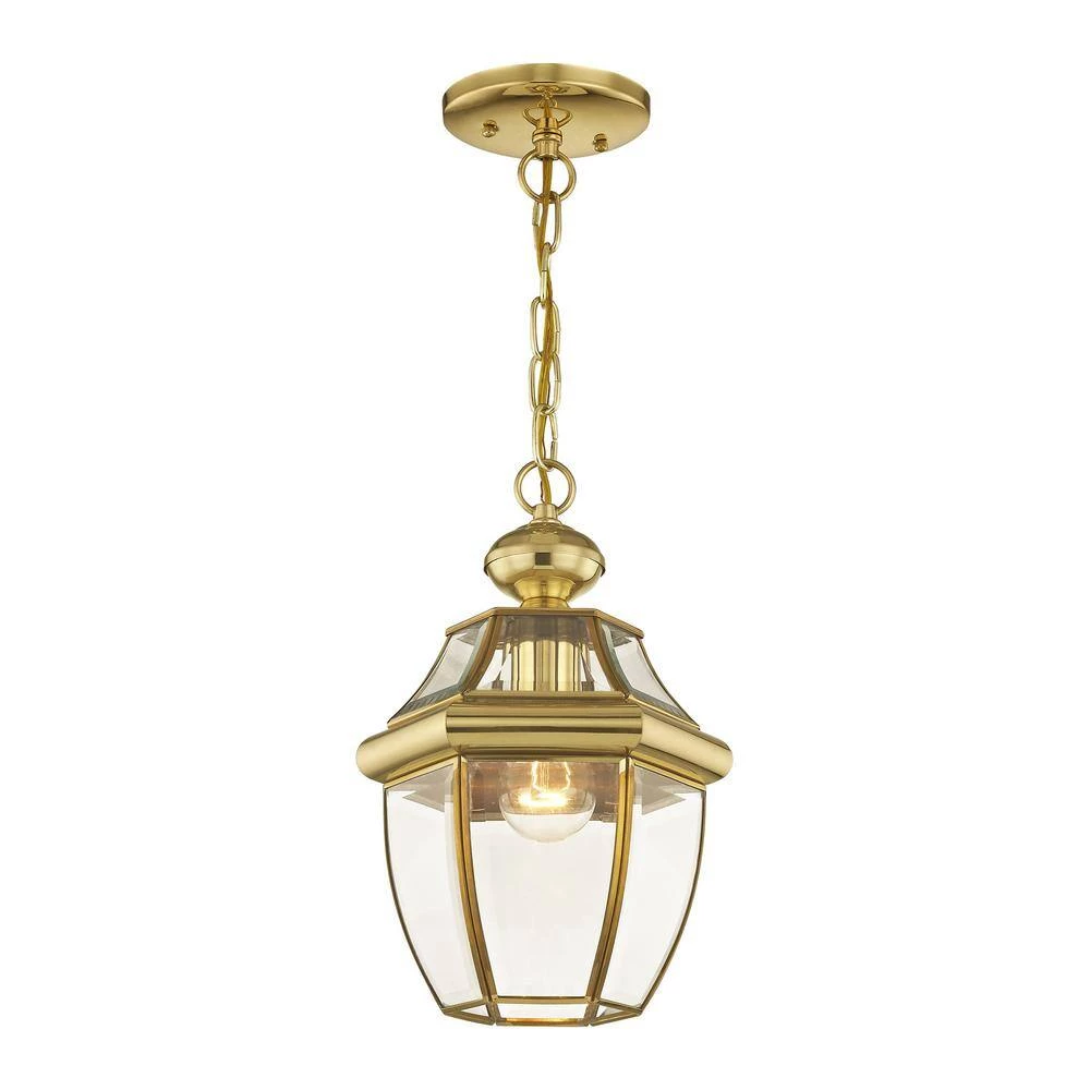 Monterey 1-Light Polished Brass Outdoor Pendant Light by Livex Lighting 4 Monterey 1-Light Polished Brass Outdoor Pendant Light by Livex Lighting - Image 4