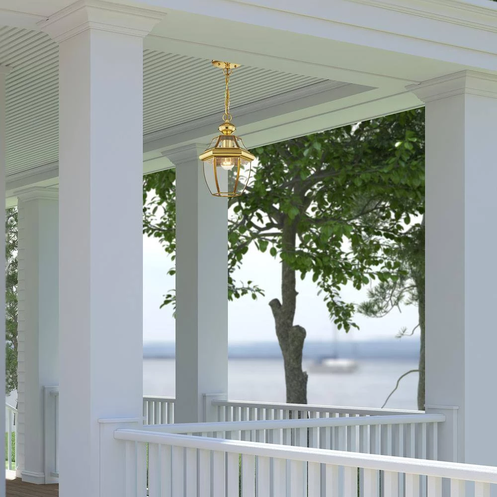 Monterey 1-Light Polished Brass Outdoor Pendant Light by Livex Lighting 6 Monterey 1-Light Polished Brass Outdoor Pendant Light by Livex Lighting - Image 6