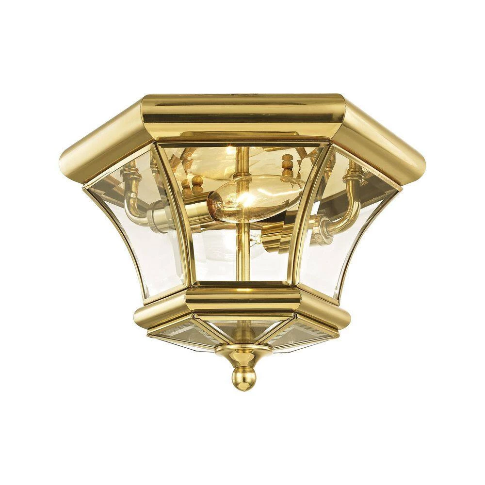 Monterey/Georgetown 2 Light Polished Brass Outdoor Flush Mount by Livex Lighting 7 Monterey/Georgetown 2 Light Polished Brass Outdoor Flush Mount by Livex Lighting - Image 7
