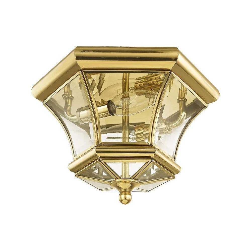Monterey/Georgetown 2 Light Polished Brass Outdoor Flush Mount by Livex Lighting 6 Monterey/Georgetown 2 Light Polished Brass Outdoor Flush Mount by Livex Lighting - Image 6