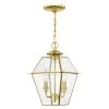 Westover 2 Light Polished Brass Outdoor Pendant Lantern by Livex Lighting
