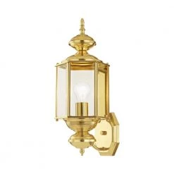 Outdoor Basics 1 Light Polished Brass Outdoor Wall Sconce by Livex Lighting -Livex Lighting shop polished brass livex lighting outdoor sconces 2006 02 76 1000