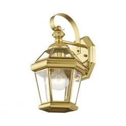 Wall-Mount 1-Light Polished Brass Outdoor Incandescent Wall Lantern Sconce by Livex Lighting 14 Wall-Mount 1-Light Polished Brass Outdoor Incandescent Wall Lantern Sconce by Livex Lighting -Livex Lighting shop polished brass livex lighting outdoor sconces 2061 02 1f 1000