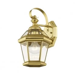Wall-Mount 1-Light Polished Brass Outdoor Incandescent Wall Lantern Sconce by Livex Lighting 13 Wall-Mount 1-Light Polished Brass Outdoor Incandescent Wall Lantern Sconce by Livex Lighting -Livex Lighting shop polished brass livex lighting outdoor sconces 2061 02 4f 1000