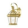 Wall-Mount 1-Light Polished Brass Outdoor Incandescent Wall Lantern Sconce by Livex Lighting