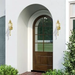 Outdoor Basics 1 Light Polished Brass Outdoor Wall Sconce by Livex Lighting -Livex Lighting shop polished brass livex lighting outdoor sconces 2112 02 1d 1000