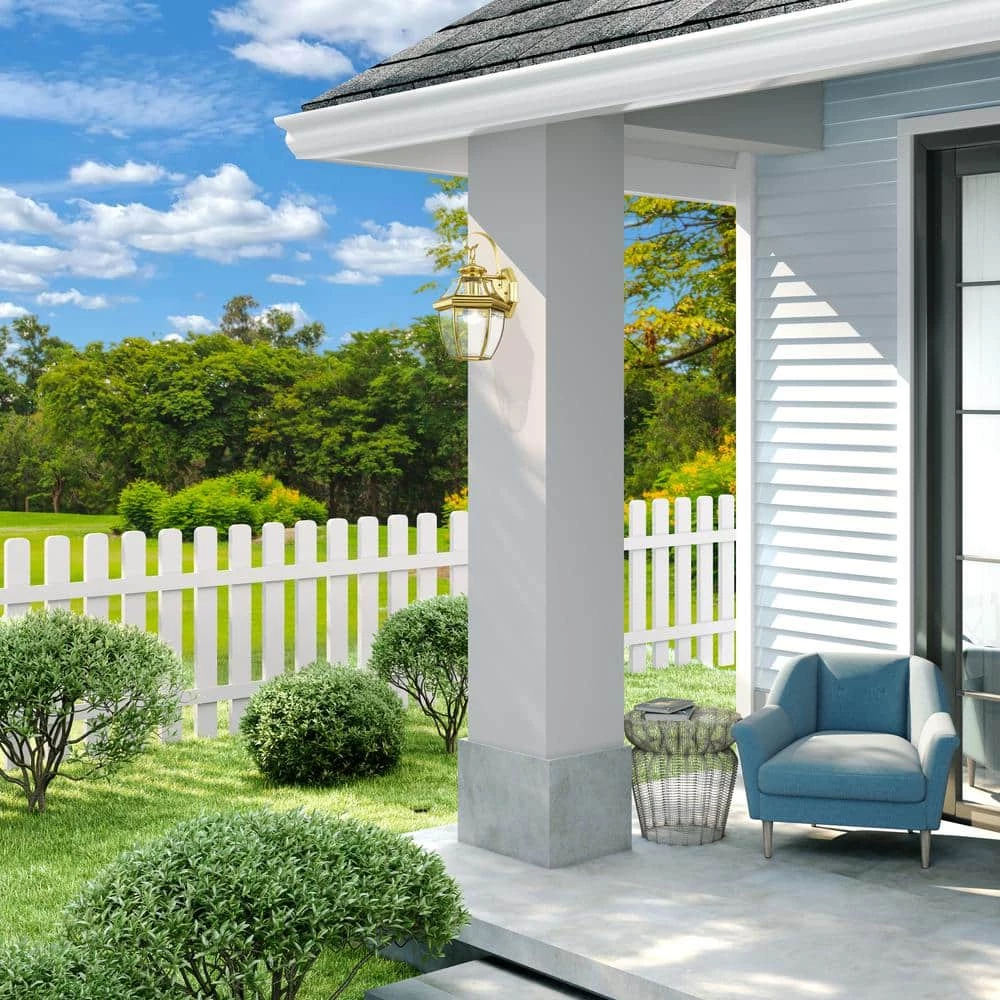 Monterey 1 Light Polished Brass Outdoor Wall Sconce by Livex Lighting 3 Monterey 1 Light Polished Brass Outdoor Wall Sconce by Livex Lighting - Image 3