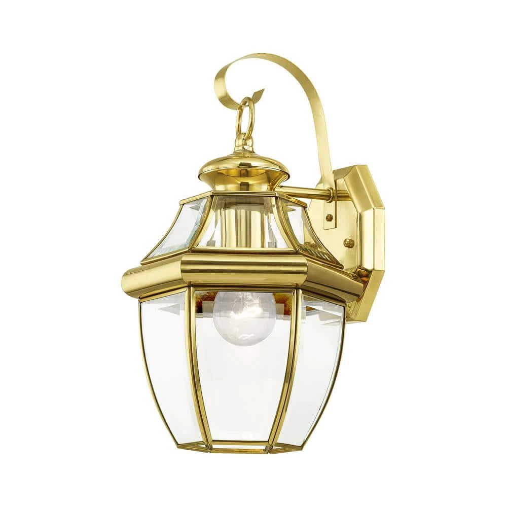 Monterey 1 Light Polished Brass Outdoor Wall Sconce by Livex Lighting 6 Monterey 1 Light Polished Brass Outdoor Wall Sconce by Livex Lighting - Image 6