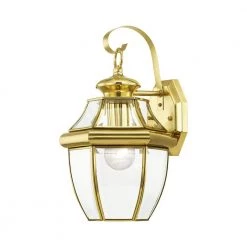 Monterey 1 Light Polished Brass Outdoor Wall Sconce by Livex Lighting