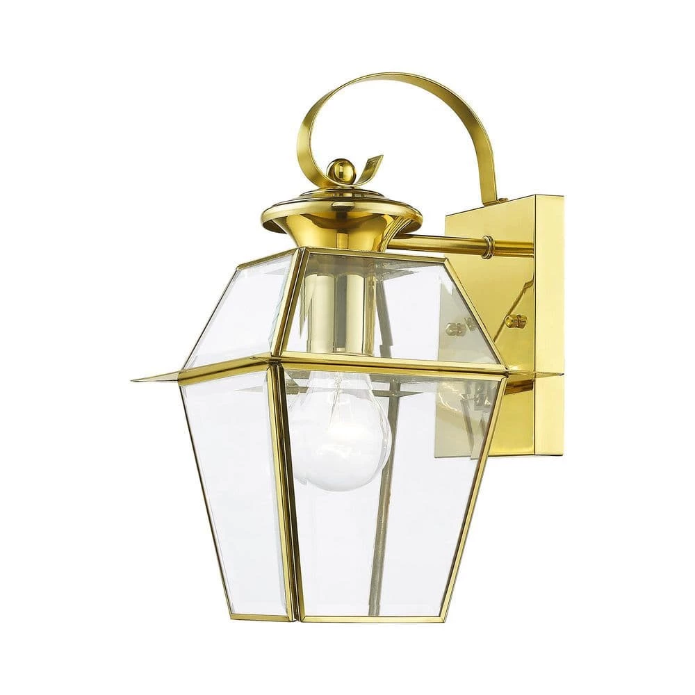 Westover 1 Light Polished Brass Outdoor Wall Sconce by Livex Lighting 1 Westover 1 Light Polished Brass Outdoor Wall Sconce by Livex Lighting