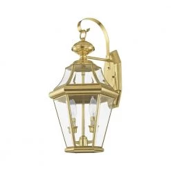 Georgetown 2 Light Polished Brass Outdoor Wall Sconce by Livex Lighting -Livex Lighting shop polished brass livex lighting outdoor sconces 2261 02 c3 1000