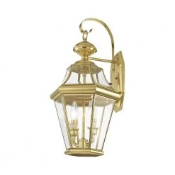 Georgetown 2 Light Polished Brass Outdoor Wall Sconce by Livex Lighting -Livex Lighting shop polished brass livex lighting outdoor sconces 2261 02 fa 1000