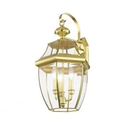 Monterey 3 Light Polished Brass Outdoor Wall Sconce by Livex Lighting 15 Monterey 3 Light Polished Brass Outdoor Wall Sconce by Livex Lighting -Livex Lighting shop polished brass livex lighting outdoor sconces 2351 02 1f 1000