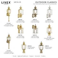 Outdoor Basics 1 Light Polished Brass Outdoor Post Top Lantern by Livex Lighting -Livex Lighting shop polished brass livex lighting post lanterns 2009 02 d4 1000