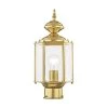 Outdoor Basics 1 Light Polished Brass Outdoor Post Top Lantern by Livex Lighting