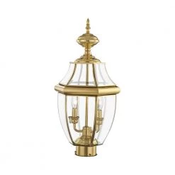 Monterey 2 Light Polished Brass Outdoor Post Top Lantern by Livex Lighting -Livex Lighting shop polished brass livex lighting post lanterns 2254 02 1f 1000