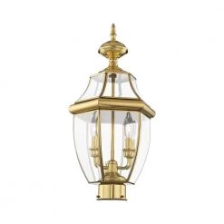 Monterey 2 Light Polished Brass Outdoor Post Top Lantern by Livex Lighting -Livex Lighting shop polished brass livex lighting post lanterns 2254 02 4f 1000
