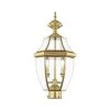 Monterey 2 Light Polished Brass Outdoor Post Top Lantern by Livex Lighting