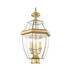 Monterey 3 Light Polished Brass Outdoor Post Top Lantern by Livex Lighting 18 Monterey 3 Light Polished Brass Outdoor Post Top Lantern by Livex Lighting -Livex Lighting shop polished brass livex lighting post lanterns 2354 02 1f 1000