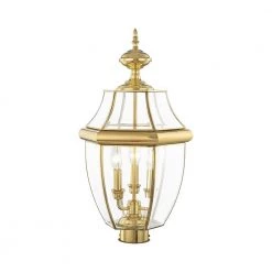Monterey 3 Light Polished Brass Outdoor Post Top Lantern by Livex Lighting 17 Monterey 3 Light Polished Brass Outdoor Post Top Lantern by Livex Lighting -Livex Lighting shop polished brass livex lighting post lanterns 2354 02 4f 1000