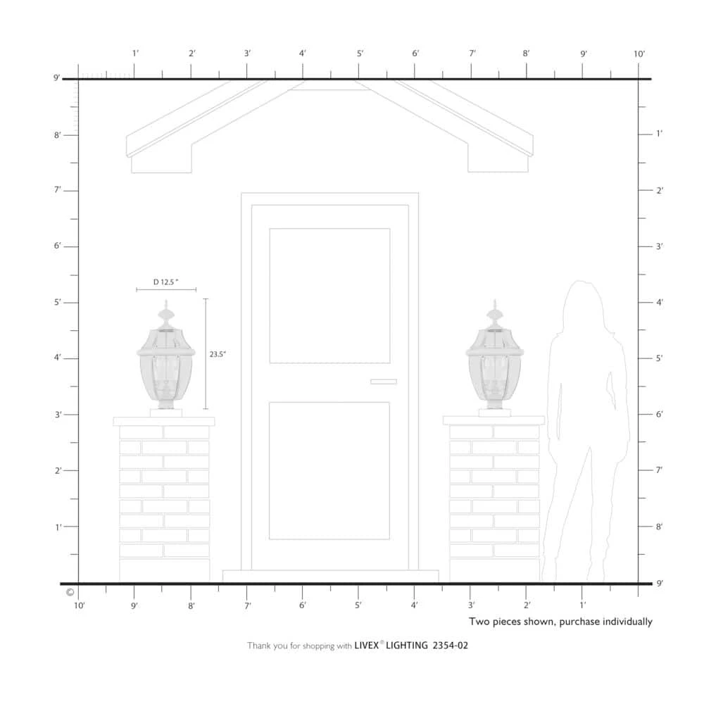 Monterey 3 Light Polished Brass Outdoor Post Top Lantern by Livex Lighting 6 Monterey 3 Light Polished Brass Outdoor Post Top Lantern by Livex Lighting - Image 6