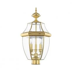 Monterey 3 Light Polished Brass Outdoor Post Top Lantern by Livex Lighting 16 Monterey 3 Light Polished Brass Outdoor Post Top Lantern by Livex Lighting -Livex Lighting shop polished brass livex lighting post lanterns 2354 02 c3 1000