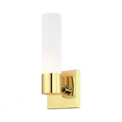 Aero 1 Light Polished Brass ADA Wall Sconce by Livex Lighting -Livex Lighting shop polished brass livex lighting vanity lighting 10101 02 1f 1000