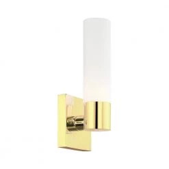 Aero 1 Light Polished Brass ADA Wall Sconce by Livex Lighting -Livex Lighting shop polished brass livex lighting vanity lighting 10101 02 44 1000