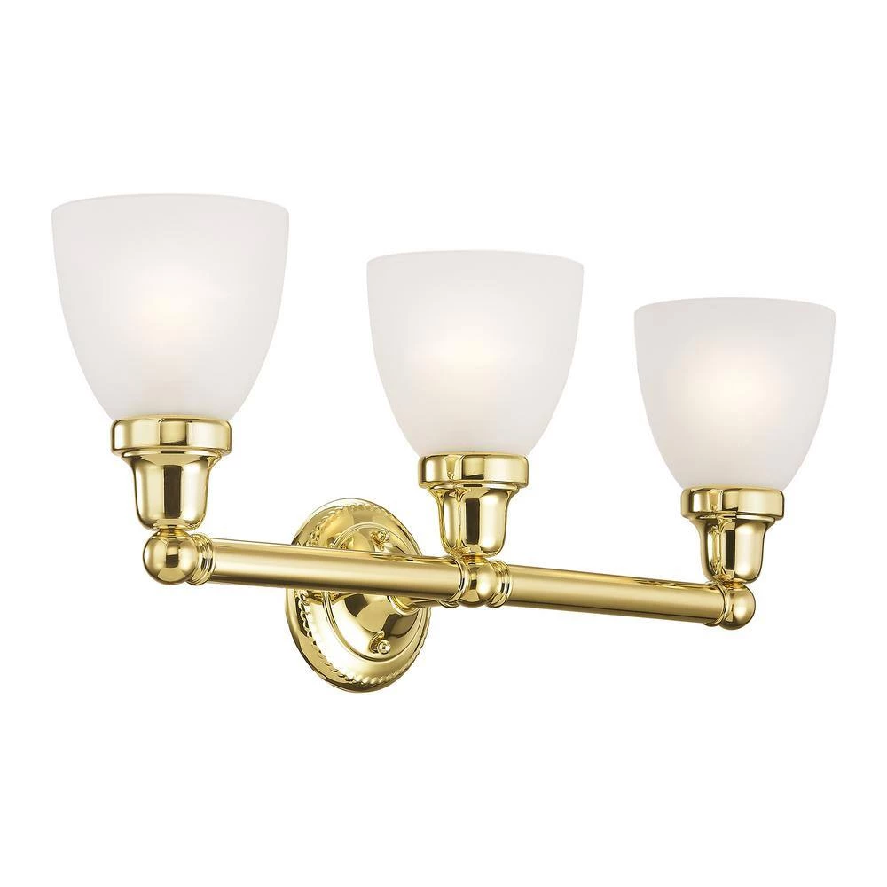 Classic 3 Light Polished Brass Bath Vanity by Livex Lighting 5 Classic 3 Light Polished Brass Bath Vanity by Livex Lighting - Image 5