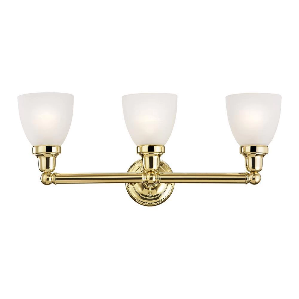 Classic 3 Light Polished Brass Bath Vanity by Livex Lighting 3 Classic 3 Light Polished Brass Bath Vanity by Livex Lighting - Image 3