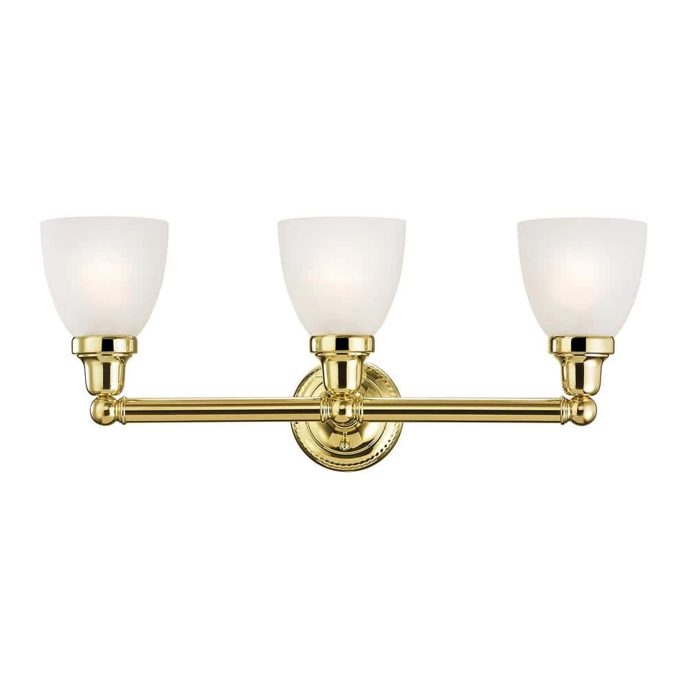 Classic 3 Light Polished Brass Bath Vanity by Livex Lighting 1 Classic 3 Light Polished Brass Bath Vanity by Livex Lighting