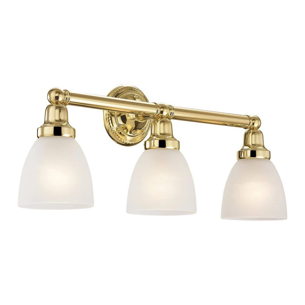 Classic 3 Light Polished Brass Bath Vanity by Livex Lighting 7 Classic 3 Light Polished Brass Bath Vanity by Livex Lighting - Image 7