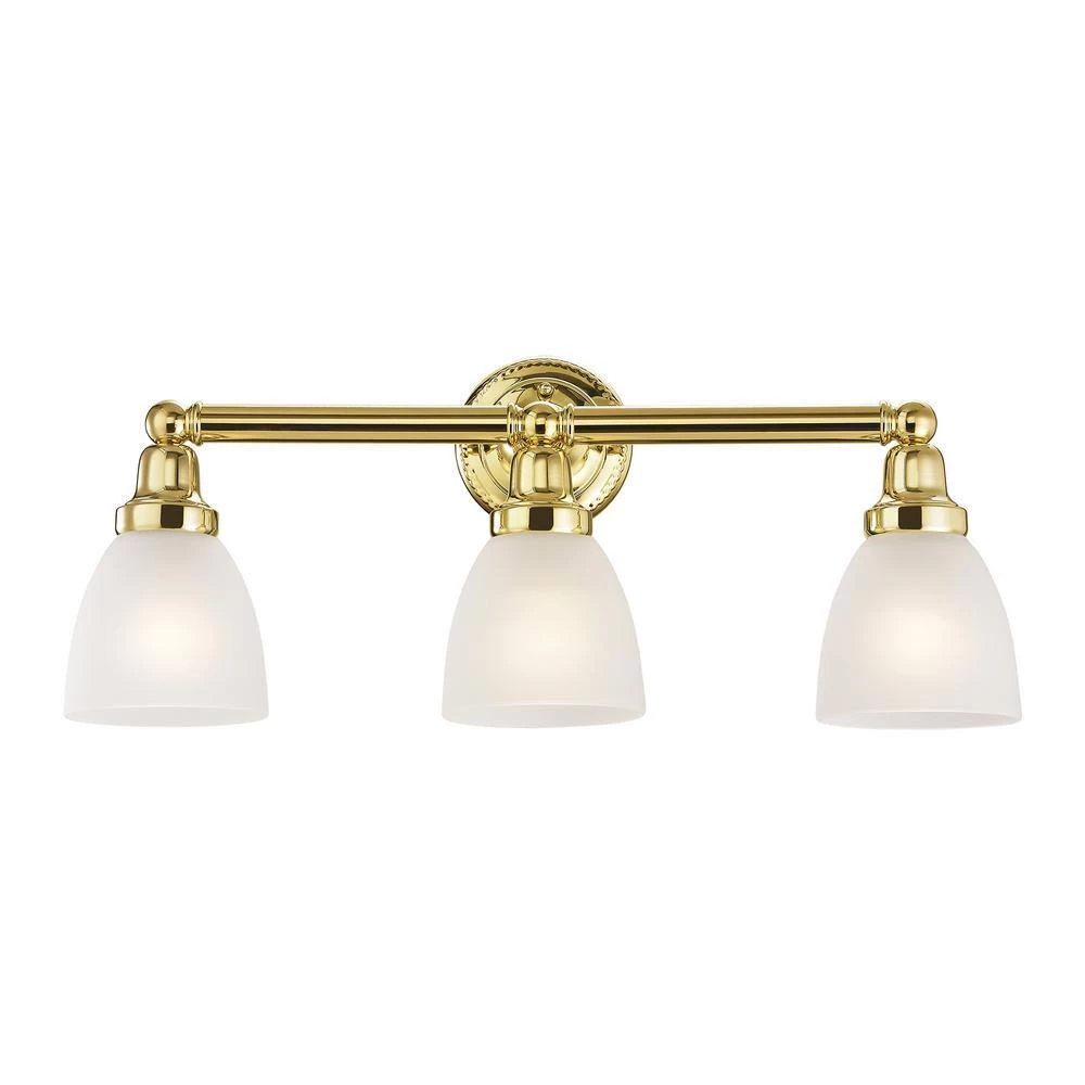 Classic 3 Light Polished Brass Bath Vanity by Livex Lighting 6 Classic 3 Light Polished Brass Bath Vanity by Livex Lighting - Image 6