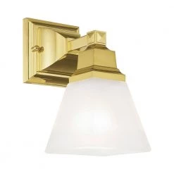 Mission 1 Light Polished Brass Wall Sconce by Livex Lighting -Livex Lighting shop polished brass livex lighting vanity lighting 1031 02 1f 1000