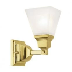 Mission 1 Light Polished Brass Wall Sconce by Livex Lighting -Livex Lighting shop polished brass livex lighting vanity lighting 1031 02 4f 1000