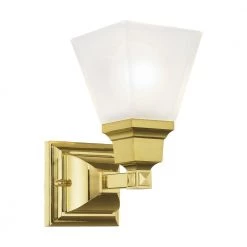 Mission 1 Light Polished Brass Wall Sconce by Livex Lighting