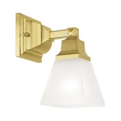 Mission 1 Light Polished Brass Wall Sconce by Livex Lighting -Livex Lighting shop polished brass livex lighting vanity lighting 1031 02 fa 1000