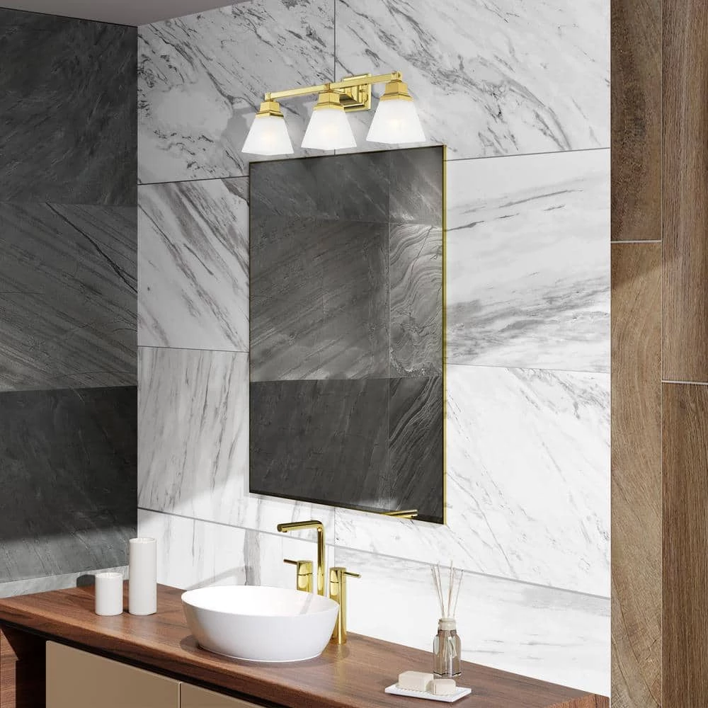 Mission 3 Light Polished Brass Bath Vanity by Livex Lighting 3 Mission 3 Light Polished Brass Bath Vanity by Livex Lighting - Image 3