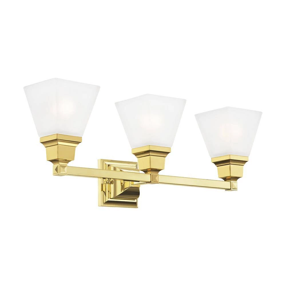 Mission 3 Light Polished Brass Bath Vanity by Livex Lighting 9 Mission 3 Light Polished Brass Bath Vanity by Livex Lighting - Image 9