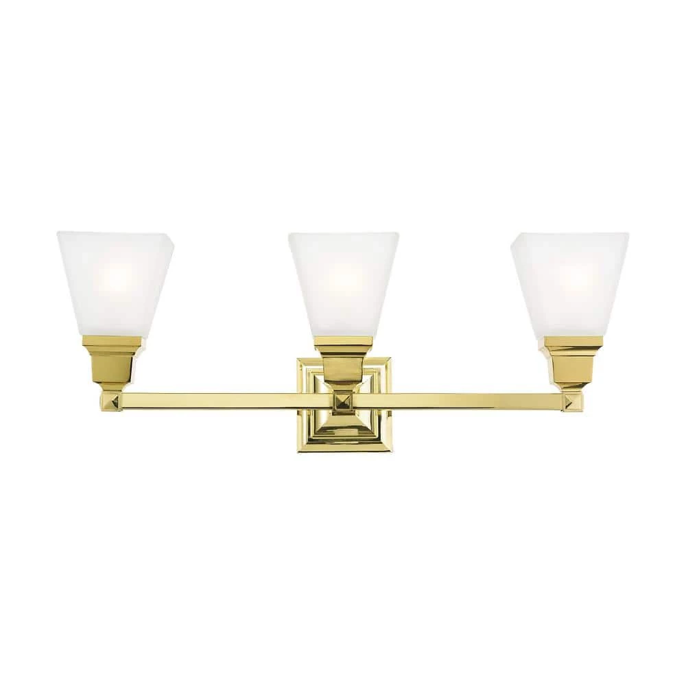 Mission 3 Light Polished Brass Bath Vanity by Livex Lighting 1 Mission 3 Light Polished Brass Bath Vanity by Livex Lighting