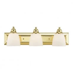 Springfield 3 Light Polished Brass Bath Vanity by Livex Lighting