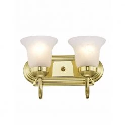 Riviera 2 Light Polished Brass Bath Vanity Light by Livex Lighting