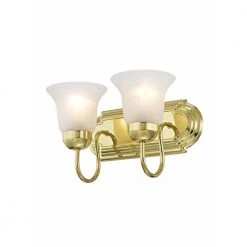 Riviera 2 Light Polished Brass Bath Vanity Light by Livex Lighting -Livex Lighting shop polished brass livex lighting vanity lighting 1072 02 77 1000
