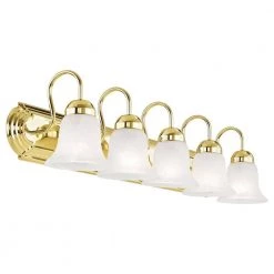 Riviera 5 Light Polished Brass Bath Vanity by Livex Lighting -Livex Lighting shop polished brass livex lighting vanity lighting 1075 02 4f 1000