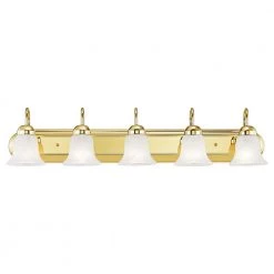 Riviera 5 Light Polished Brass Bath Vanity by Livex Lighting